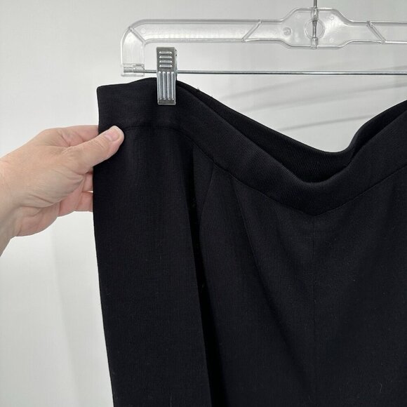 MISOOK wide leg pants elastic waist pull on knit stretchy dress black plus 2X - Picture 3 of 9